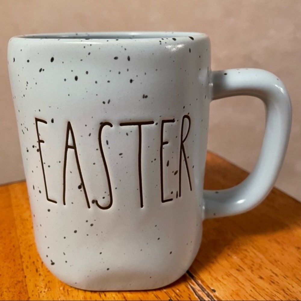 Rae Dunn Light Blue Speckled EASTER Ceramic Cup BRAND NEW!